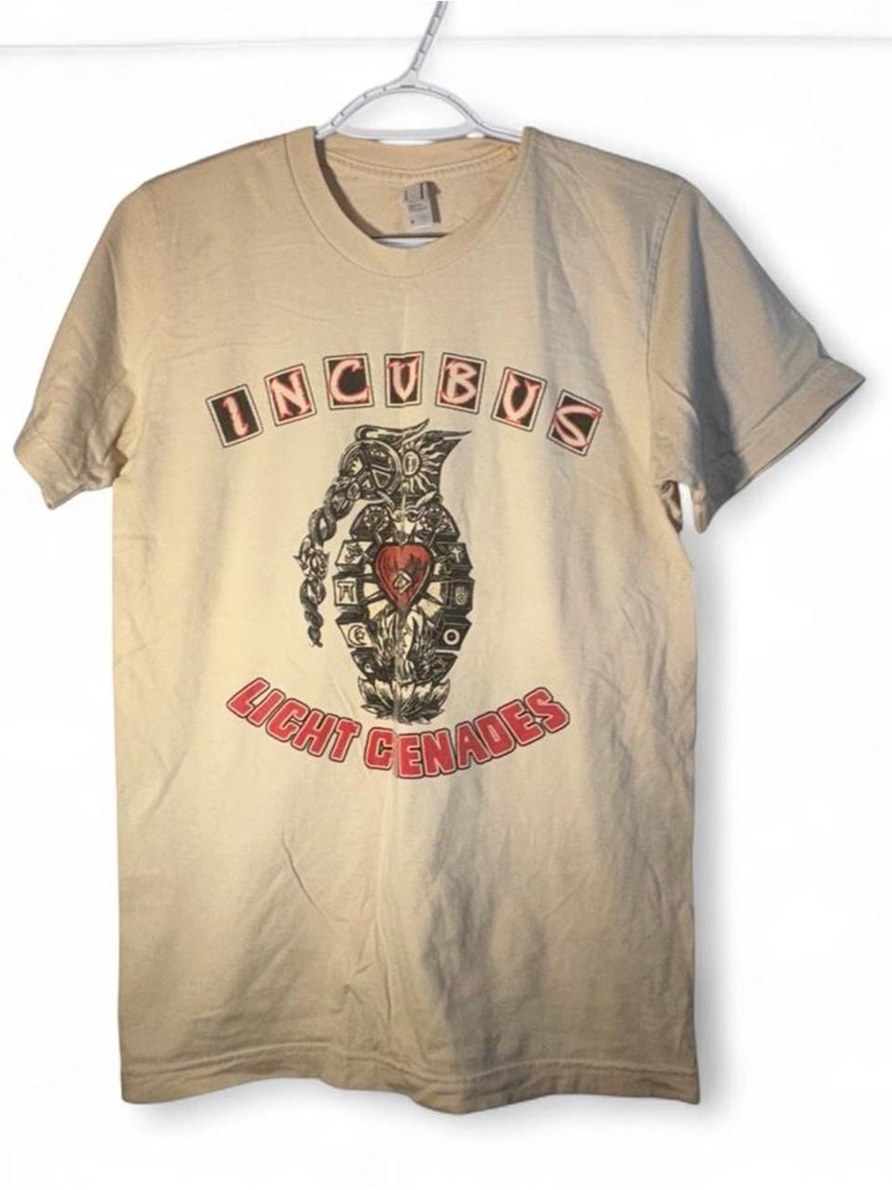 Incubus rare American Apparel Beige Incubus "Light Grenades" Graphic Tee